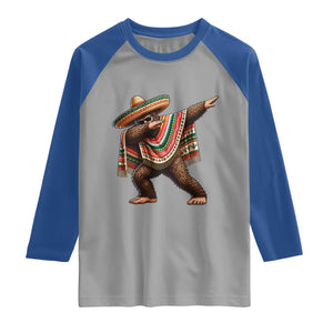 Funny Bigfoot Dabbing Cinco De Mayo Fiesta Raglan Shirt TS14 Sport Gray Royal Print Your Wear