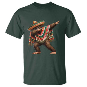 Funny Bigfoot Dabbing Cinco De Mayo Fiesta T Shirt TS14 Dark Forest Green Print Your Wear