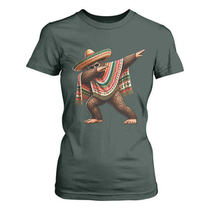 Funny Bigfoot Dabbing Cinco De Mayo Fiesta T Shirt For Women TS14 Dark Forest Green Print Your Wear