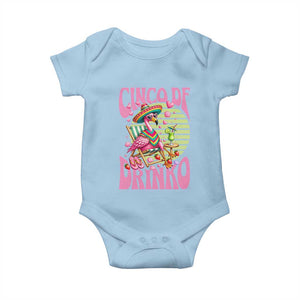 Cinco De Drinko Margarita Baby Onesie Funny Flamingo Fiesta TS14 Light Blue Print Your Wear