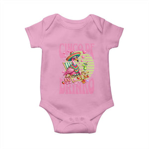 Cinco De Drinko Margarita Baby Onesie Funny Flamingo Fiesta TS14 Light Pink Print Your Wear