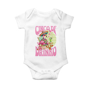 Cinco De Drinko Margarita Baby Onesie Funny Flamingo Fiesta TS14 White Print Your Wear