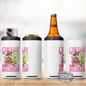 Cinco De Drinko Margarita 4 in 1 Can Cooler Tumbler Funny Flamingo Fiesta TS14 Print Your Wear