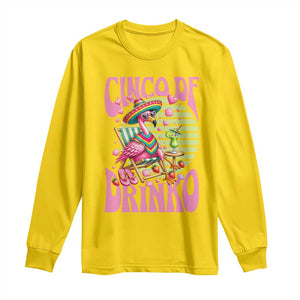 Cinco De Drinko Margarita Long Sleeve Shirt Funny Flamingo Fiesta TS14 Daisy Print Your Wear