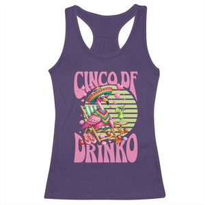 Cinco De Drinko Margarita Racerback Tank Top Funny Flamingo Fiesta TS14 Purple Print Your Wear