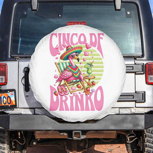 Cinco De Drinko Margarita Spare Tire Cover Funny Flamingo Fiesta TS14 No hole White Print Your Wear