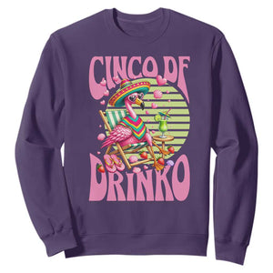 Cinco De Drinko Margarita Sweatshirt Funny Flamingo Fiesta TS14 Purple Print Your Wear