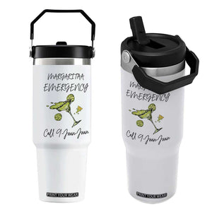 Margarita Emergency Mexican Fiesta Flip Straw Tumbler Funny Cinco de Mayo TS14 One Size: 30 oz White Print Your Wear