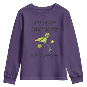 Margarita Emergency Mexican Fiesta Youth Sweatshirt Funny Cinco de Mayo TS14 Purple Print Your Wear