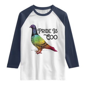 Pride Is Coo Pigeon Raglan Shirt Funny LGBTQ Pride Month TS14 White Navy Print Your Wear