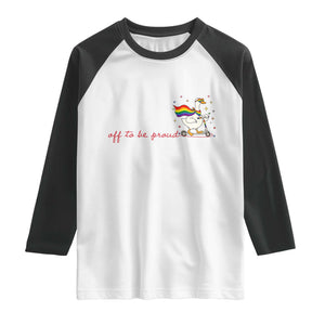 Silly Goose LGBTQ Pride Raglan Shirt Off To Be Proud