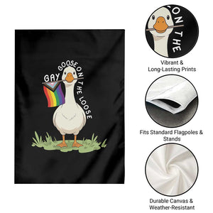 Silly Goose LGBTQ Rainbow Garden Flag Funny Gay Pride Month