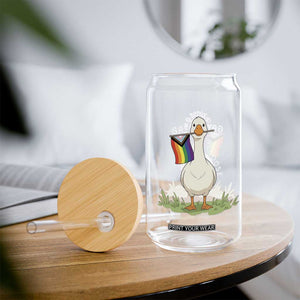 Silly Goose LGBTQ Rainbow Glass Can Funny Gay Pride Month