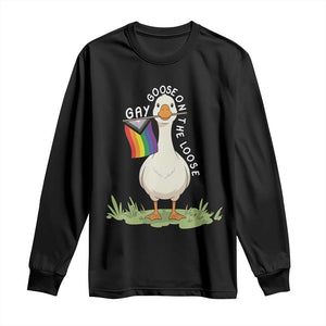 Silly Goose LGBTQ Rainbow Long Sleeve Shirt Funny Gay Pride Month