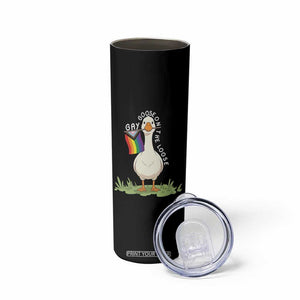 Silly Goose LGBTQ Rainbow Skinny Tumbler Funny Gay Pride Month