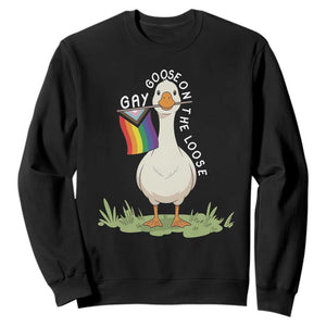 Silly Goose LGBTQ Rainbow Sweatshirt Funny Gay Pride Month