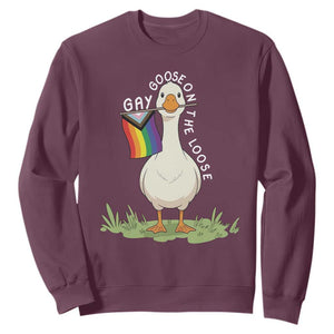Silly Goose LGBTQ Rainbow Sweatshirt Funny Gay Pride Month
