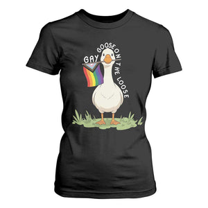 Silly Goose LGBTQ Rainbow T Shirt For Women Funny Gay Pride Month