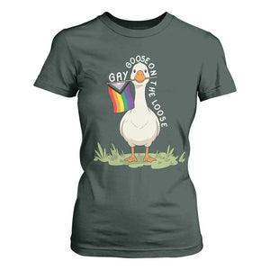 Silly Goose LGBTQ Rainbow T Shirt For Women Funny Gay Pride Month