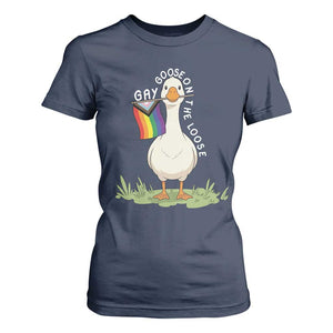 Silly Goose LGBTQ Rainbow T Shirt For Women Funny Gay Pride Month