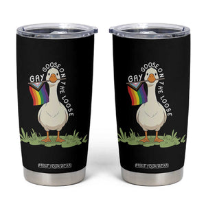 Silly Goose LGBTQ Rainbow Tumbler Cup Funny Gay Pride Month