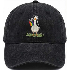 Silly Goose LGBTQ Rainbow Washed Cotton Baseball Cap Funny Gay Pride Month