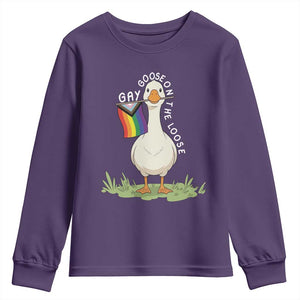 Silly Goose LGBTQ Rainbow Youth Sweatshirt Funny Gay Pride Month