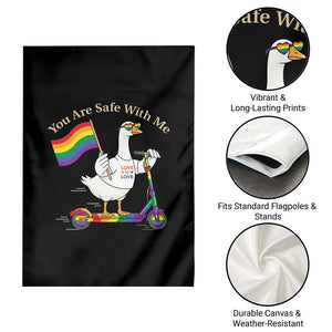 You Are Safe With Me Garden Flag LGBTQ Pride Goose Rainbow TS14 Print Your Wear