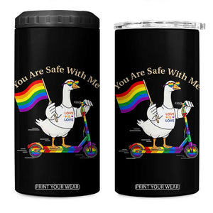 You Are Safe With Me 4 in 1 Can Cooler Tumbler LGBTQ Pride Goose Rainbow TS14 One Size: 16 oz Black Print Your Wear