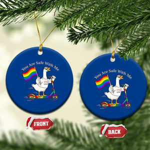 You Are Safe With Me Ceramic Ornament LGBTQ Pride Goose Rainbow TS14 1pc Blue Print Your Wear