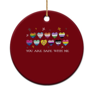 You Are Safe With Me Ceramic Ornament LGBTQ Support Rainbow Flags Ally TS14 1pc Red Print Your Wear