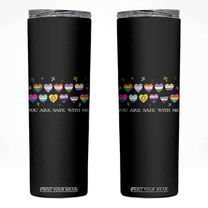 You Are Safe With Me Skinny Tumbler LGBTQ Support Rainbow Flags Ally TS14 Black Print Your Wear