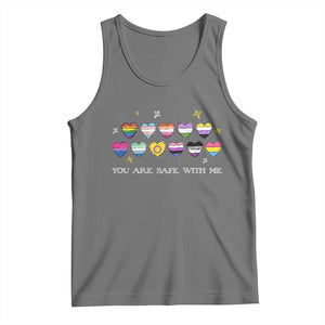 You Are Safe With Me Tank Top LGBTQ Support Rainbow Flags Ally