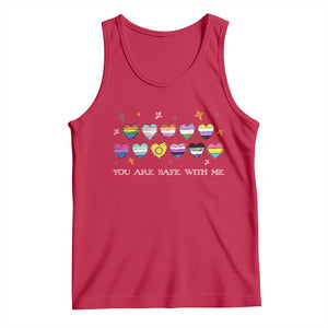 You Are Safe With Me Tank Top LGBTQ Support Rainbow Flags Ally