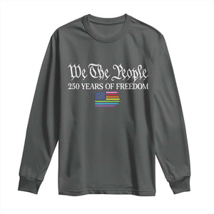 We The People Means Everyone Long Sleeve Shirt LGBTQ Gay Pride Rainbow Flags TS14 Dark Heather Print Your Wear