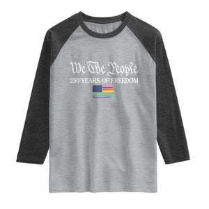 We The People Means Everyone Raglan Shirt LGBTQ Gay Pride Rainbow Flags TS14 Heather Gray Heather Charcoal Print Your Wear