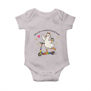 Off To Be Rainbow Kind Of Mom Baby Onesie LGBTQ Goose Mom Rainbow TS14 Ice Gray Print Your Wear