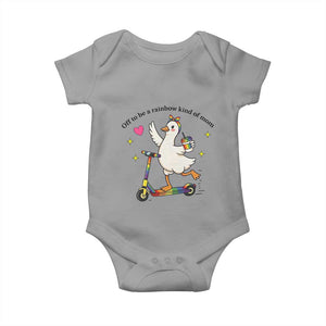 Off To Be Rainbow Kind Of Mom Baby Onesie LGBTQ Goose Mom Rainbow TS14 Sport Gray Print Your Wear