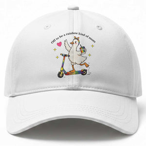 Off To Be Rainbow Kind Of Mom Baseball Cap LGBTQ Goose Mom Rainbow