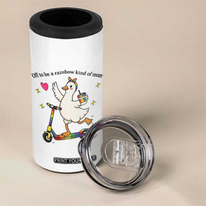 Off To Be Rainbow Kind Of Mom 4 in 1 Can Cooler Tumbler LGBTQ Goose Mom Rainbow TS14 Print Your Wear