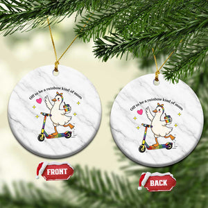 Off To Be Rainbow Kind Of Mom Ceramic Ornament LGBTQ Goose Mom Rainbow TS14 1pc White Marble Print Your Wear
