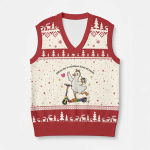 Off To Be Rainbow Kind Of Mom V-Neck Knit Sweater Vest LGBTQ Goose Mom Rainbow TS14 Beige Red Print Your Wear