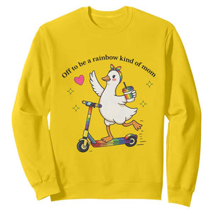 Off To Be Rainbow Kind Of Mom Sweatshirt LGBTQ Goose Mom Rainbow TS14 Daisy Print Your Wear
