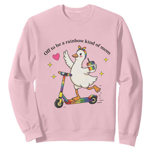 Off To Be Rainbow Kind Of Mom Sweatshirt LGBTQ Goose Mom Rainbow TS14 Light Pink Print Your Wear