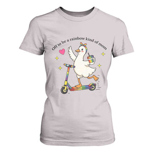 Off To Be Rainbow Kind Of Mom T Shirt For Women LGBTQ Goose Mom Rainbow TS14 Ice Gray Print Your Wear