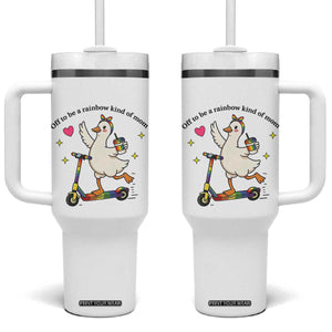 Off To Be Rainbow Kind Of Mom Tumbler With Handle LGBTQ Goose Mom Rainbow TS14 One Size: 40 oz White Print Your Wear