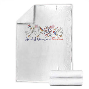 Silly Goose 4th of July Throw Blanket Honk If You Love Freedom TS14 White Print Your Wear