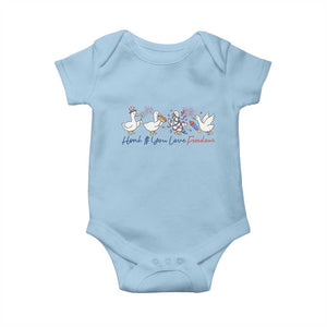 Silly Goose 4th of July Baby Onesie Honk If You Love Freedom TS14 Light Blue Print Your Wear
