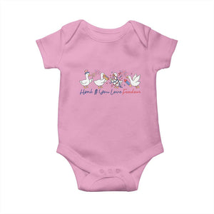 Silly Goose 4th of July Baby Onesie Honk If You Love Freedom TS14 Light Pink Print Your Wear