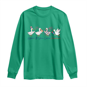 Silly Goose 4th of July Long Sleeve Shirt Honk If You Love Freedom TS14 Irish Green Print Your Wear